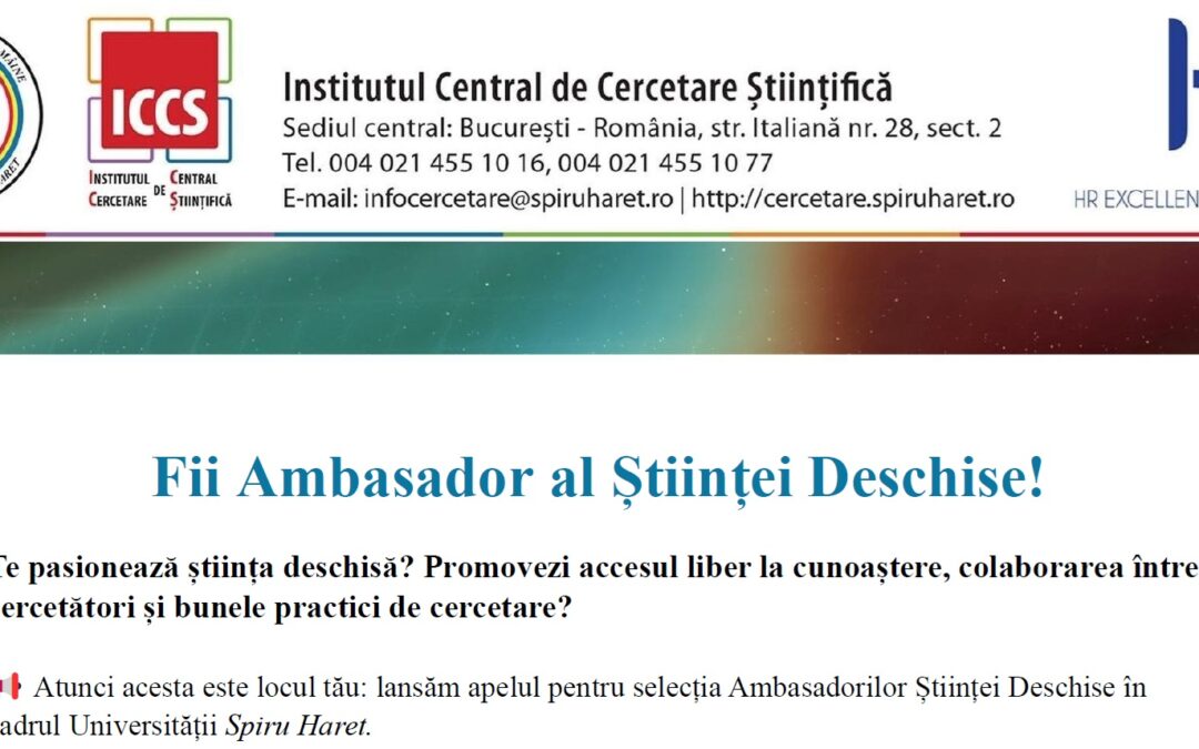 Invitație-Fii Ambasador al Științei Deschise